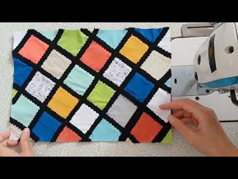 How to Make a Cushion Cover from Fabric Scraps | Patchwork Cushion DIY