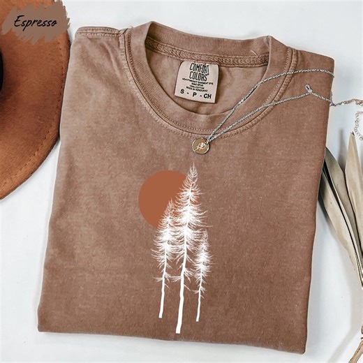 Minimalist Tree Shirt Nature Shirt Aesthetic Tee Forest Shirt Boho Shirt Outdoors Shirt Camping Shirt Vintage Nature Tee