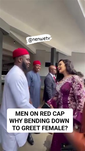 Men on Red Cap why bending down to greet woman bikonu? I hope I'm thinking wise because those men are old enough to know the culture and tradition of the Igbo. . Video: The arrival of Amb. Bianca Ojukwu, Minister of State for Foreign Affairs, to the ECOWAS Trade Liberalization Scheme, holding in Enugu. #fypシ゚viralシ | Nenwetv