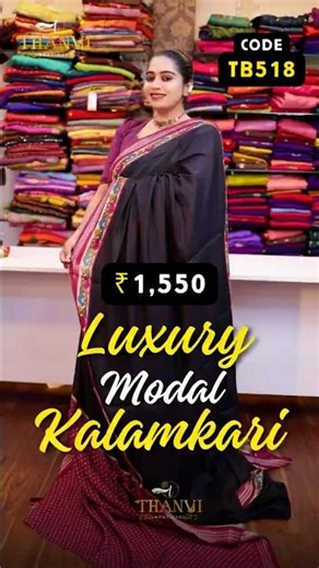 ✨ Luxury Modal Kalamkari Saree ✨💖 Saree Code: TB518