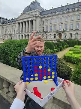 Playing connect 4 against someone in every country of the world #connect4 #game #public #belgium