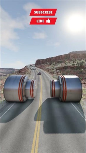 Realistic Destruction: Rolling Weight Destroys Bus #crushing #highway