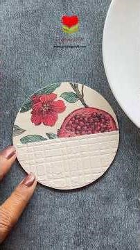 Colour blending technique with chalk paint on decoupage art wooden coasters #diy #decoupage #craft