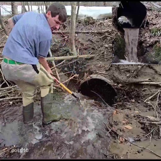 24K views · 534 reactions | Unclogging And Sending Log Through Old Iron Culvert | Post 10 | Facebook