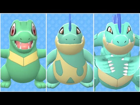 FULL TOTODILE EVOLUTION TEAM! Shiny Totodile, Shiny Croconaw, Shiny Feraligatr