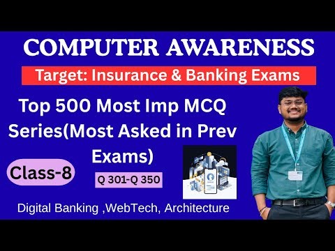 Computer Awareness | 500 Best MCQs | Class 8 | Insurance & Banking Exams | By Rohit Garg (AO)