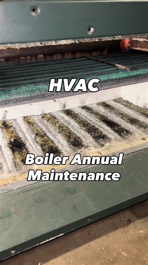 Raypak Boiler Annual maintenance. Cleaned burners, heat exchanger, air filter, gas distributors. Vacuuming and blowing out the heat exchanger. Raypak also says to use break cleaner for the heat exchangers as well considering it’s a solvent. Quick lil time lapse process. Enjoy 🤝🔥. . . . . #hvac #creatorsearchinsights #boiler #maintenance #fyp