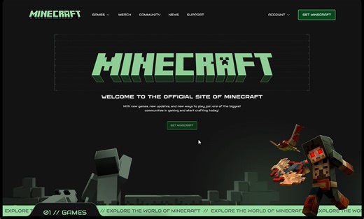 Minecraft website redesign