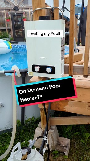 The pools temp dropped to 75 and that's to cold for me lol, I was going to use my DIY heater but I'm low on propane. I decided to try using the portable hot water on demand system I have for the shower. Seems to be working great so far I'm not sure how long it's going to take to heat up but it flowing 126degree water into the pool. We shall see in a few hours #modernhomestead #poolheater #diy #portableshower #howto #pool #homestead #outdoors