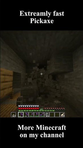 Minecraft: Extreamly fast pickaxe (Netherite pickaxe + efficiency 5 + Haste 2)