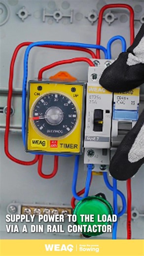 6.1K views · 122 reactions | Hands-On AC Contactor: Timer & Indicator Light Setup. #ACContactor #CompactContactor #LightingContactor #NoiceFreeContactor #SmartHotelContactor #DinRailMountedContactor #SinglePoleContactor #2PolesContactor | WEAG Electric CO.,LTD | Facebook