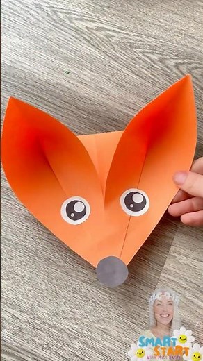 Folded Paper Fox Craft 🦊 | Super Easy Animal Craft for Kids