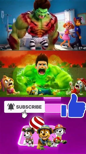 Paw Patrol Scary Chase VS Ryder VS Marshall | Fun Dance Tiles Hop 🎵 #shorts