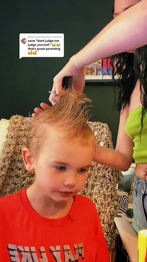 Blind Mom Styling Son's Hair with a Mohawk