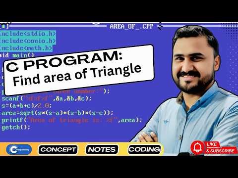 C Programming Tutorial: Calculate Any Triangle's Area | Learn coding | ‪@mr-atif62‬