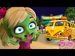 Wheels on the Bus Halloween | Halloween Princess Magic Song - Mike and Mia