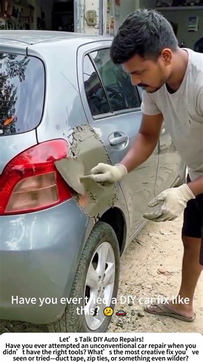Car Dent Repair with Bricks & Cement – A DIY Fix Like No Other! 🧱🚗