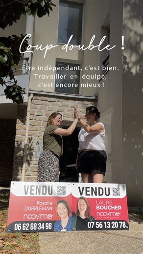 9 comments |  COUP DOUBLE ! Être indépendante, c’est bien. Travailler en équipe, c’est encore mieux ! Chez @noovimo_officiel chaque agent : • connaît son secteur sur le bout des doigts, • écoute attentivement les projets, • et sait travailler main dans la main pour le succès de tous. #Noovimo #ImmobilierNantes #TravailEnÉquipe #ConseillèreDeProximité #laurenantesimmobilier | Laure Boucher Nantes immobilier | Facebook