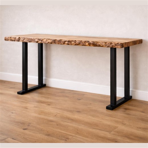 Handmade Wormy Maple Live Edge Table | Solid Wood Counter Height Dining Table | Rustic Industrial Kitchen Table | Custom Live Edge Bar Table - Etsy Canada