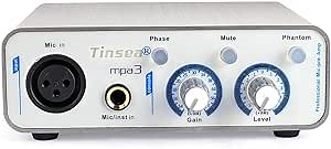 Tinsea mpa3 Audio Interface Microphone Amplifier Sound Card Reverberation Full-wave Rectification Dual Power Supply With Phase for Audio Studio Sing Music Recording
