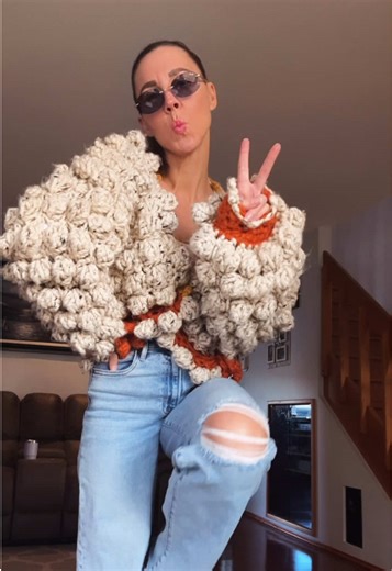 Looking for a trendy crochet cardigan pattern? This stylish crochet clothing pattern is perfect for creating a cozy handmade cardigan you'll actually wear. Easy instructions and instant PDF download available. Pattern: The Teddy Bomber #crochetcardigan #crochetpattern #moderncrochet #fyp