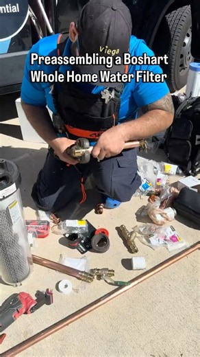 Preassembling a whole home filter from Boshart