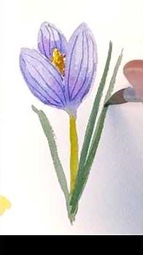 EASY watercolor Crocus flower #watercolorpainting