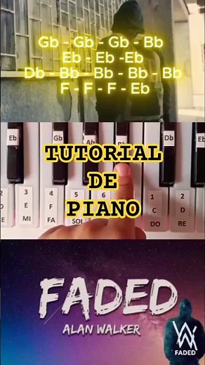 🔥🎹FADED Alan Walker Piano Fácil #piano #diy #tutorial #faded #alanwalker #viralvideo #miprimerpiano