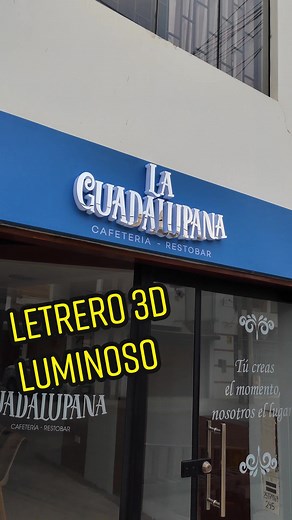 así quedó un letrero 3D luminoso para un restaurante en Chiclayo, fabricado con tecnología de corte láser e iluminación LED #letreros #decoracion #cortelaser #publicidad #negocios #emprendimiento #restaurant