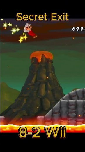 World 8-2 SECRET EXIT! - New Super Mario Bros. Wii 🌋🔓 #shorts