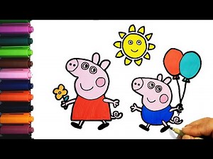 How to draw Peppa and George for beginners | Step-By-Step easy drawing tutorials. #peppapig