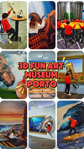 🇵🇹 Portugal with Kids on Instagram: "3D FUN ART MUSEUM PORTO 📸 Dias cinzentos pedem cores, gargalhadas e muita imaginação! No coração do Porto, existe um espaço com mais de 40 cenários onde se entra, se brinca e se criam momentos inesquecíveis em família. Há salas de ilusão que desafiam a perceção, cenários interativos para tirar fotografias únicas e cheias de personalidade, e ainda salas dedicadas a festas e team buildings, perfeitas para celebrar ou divertir grupos de todas as idades. Aqui,