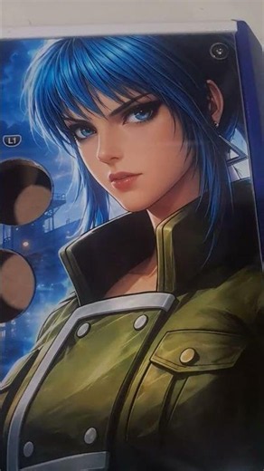 Caixa para controle arcade sanwa envelopada em Fibra de carbono - Leona Heidern