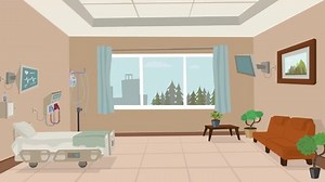 2d animated hospital room background.