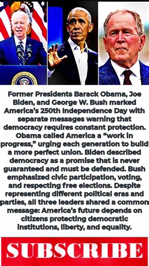 Obama, Biden and Bush Unite With Powerful Democracy Warning on America’s 250th