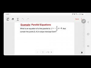 Write Parallel and Perpendicular Equations in Slope Intercept Form