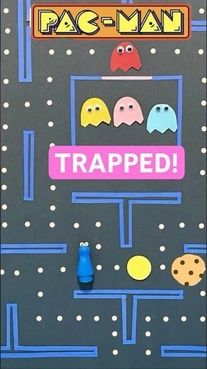 Cookie Monster Gets Trapped in Pac-Man! 🍪