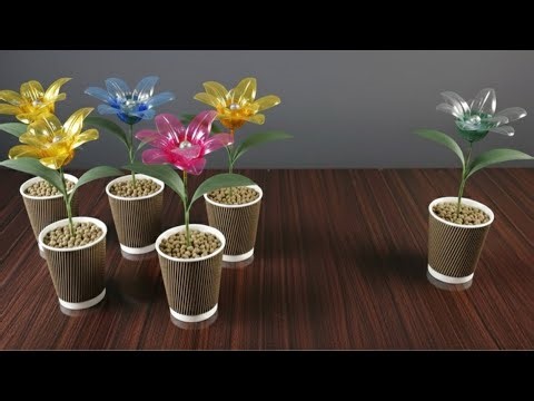 How to Make a Flower from a Plastic Bottle (Best Out of Waste) ♻️ DIY Upcycled Craft