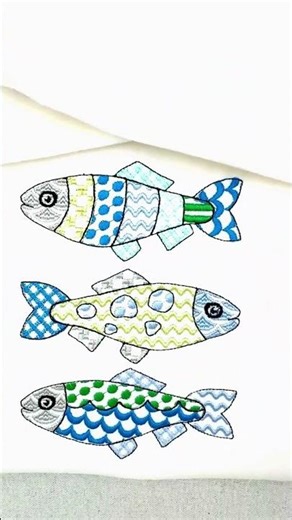 Patchwork Fish Set #patchworkdesign #fish #embroiderydesigns