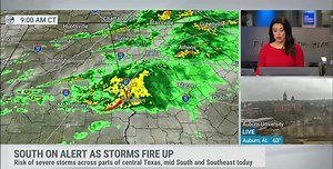 The South is on alert today as severe storms make their way through the region. Meteorologist Felicia Combs walks us through. | The Weather Channel