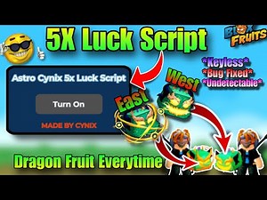 Bloxfruits Latest 5x Luck Script 🔥 *Guaranteed Dragon Fruit* 😲 | Keyless | Astro Cynix | #bloxfruits