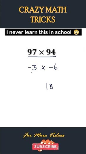 97×94 in Seconds 😱 | Base 100 Multiplication Trick!