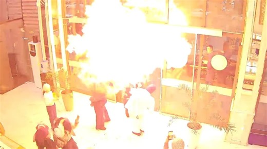 Moment balloons explode in giant FIREBALL burning birthday girl’s face