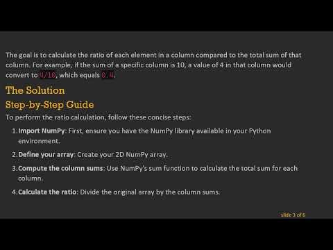 Calculating Ratios in a 2D Numpy Array