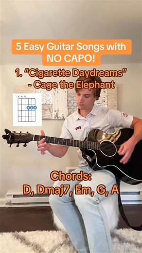 5 Easy Guitar Songs with NO CAPO! 🎸 #musiciansoftiktok #guitar #fyp #foryou | Guitar Dave