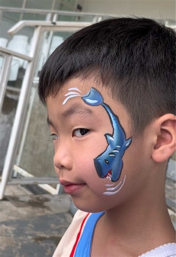 Unique Shark Face Painting for Kids and Weddings
