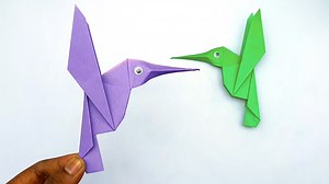 98K views · 3.4K reactions | How to fold origami hummingbirds - Handmade paper bird easy instructions - DIY school project ideas #Crafts #PaperBirds #Origami | Mr. Creator | Facebook