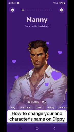 Changing Your and Character's Name on Dippy