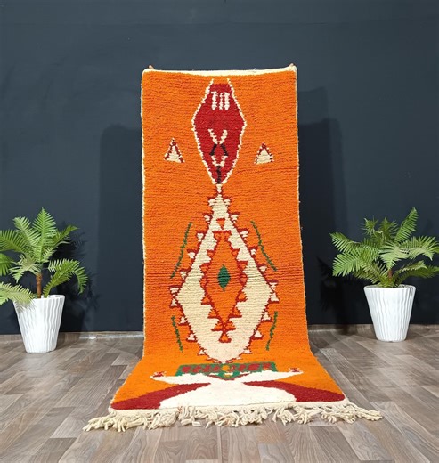 Orange Runner Rug, Custom Orange Runner Rug, Custom Maroccan Runner Rug, Custom Runner Rug, Custom Runner Rug, Authentic Runner Rug - Etsy