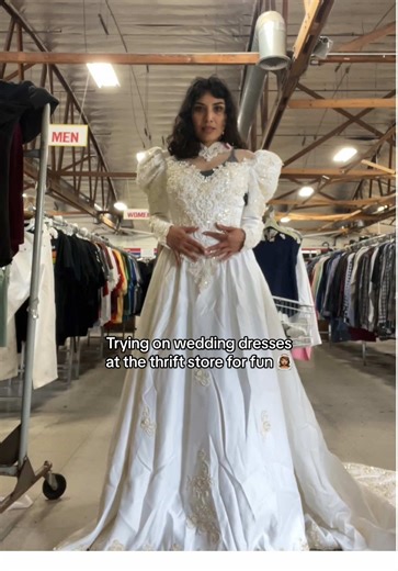 Fun Wedding Dress Try-On Challenge at Thrift Store